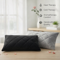Therapy Lab Aromatherapy Therapy Pillow (Heat & Cold) — Deep Relaxation Comfort in Stone Grey / Matte Black