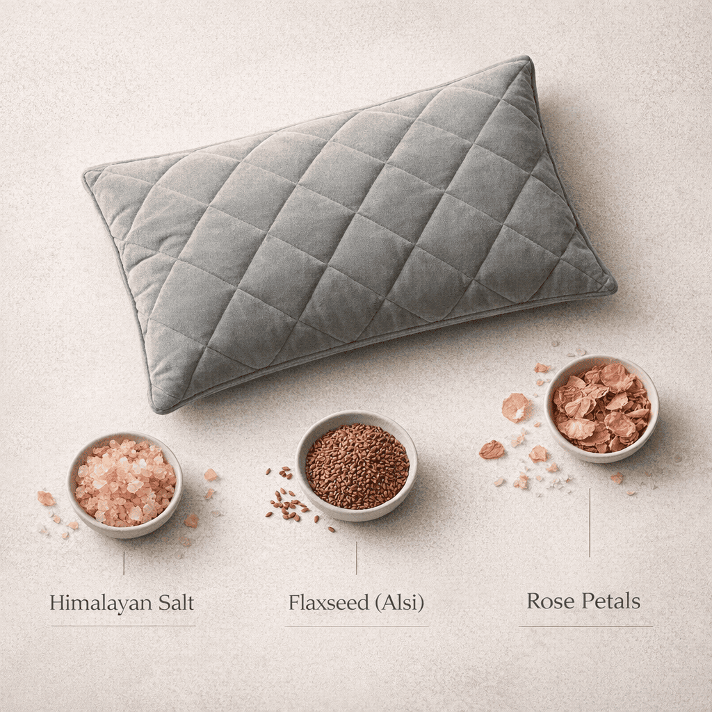 Therapy Lab Aromatherapy Therapy Pillow (Heat & Cold) — Deep Relaxation Comfort in Stone Grey / Matte Black